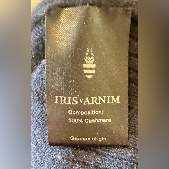 Iris Von Arnim Navy Cashmere Cardigan Duster Sz L Quiet Luxury Old Money Quality - Picture 13 of 16